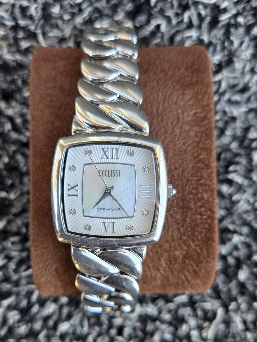 Ecclissi 33535 Sterling Silver Ladies Diamond Watch MOP Dial